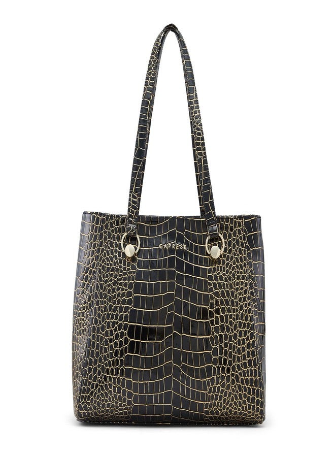 كابريس حقيبة كابريس ميراندا الكبيرة | حقيبة يد أنيقة للنساء | حقيبة واسعة ومتعددة الاستخدامات للمكتب والاستخدام اليومي | إغلاق بسحاب (أسود) - Image 1